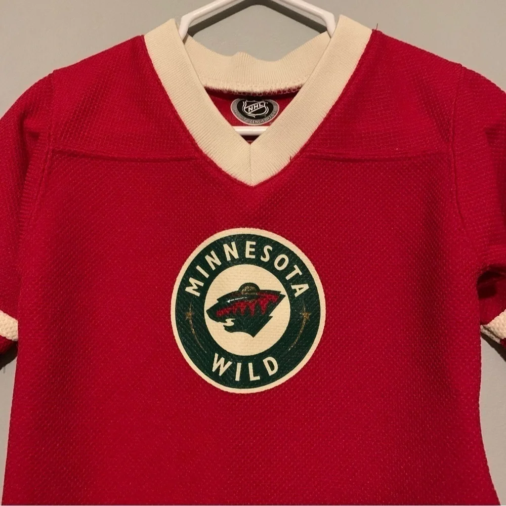 NWT. NHL Minnesota Wild Kids Red Hockey Jersey - Picture 3 of 5